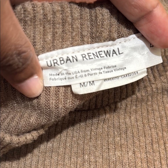 Urban Renewal Tan Crop Top remnants soft ribbed stretch - Picture 6 of 10